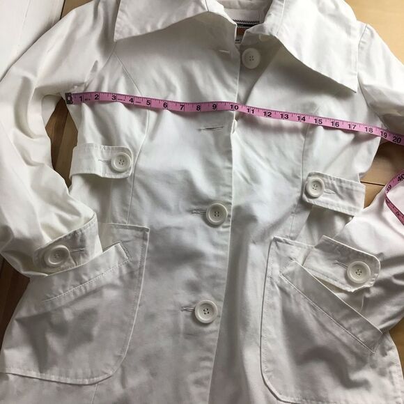 Lightweight Trench Coat DC Casual White Trench Coat Spring Jacket Medium - Picture 8 of 11